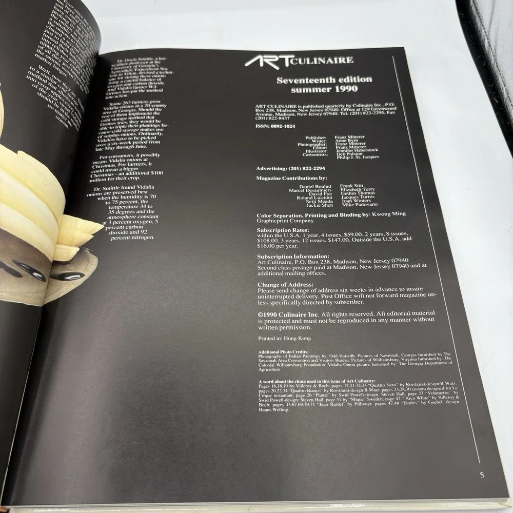 Art Culinaire 17 International‎ Magazine Good Taste Mitterer Hardcover 1990 Vtg